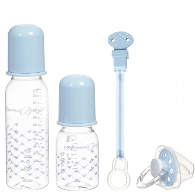 Giftset Armani Junior, flesjes/speen/speenkoord 0K851 Giftset Armani Junior, flesjes/speen/speenkoord 0K851